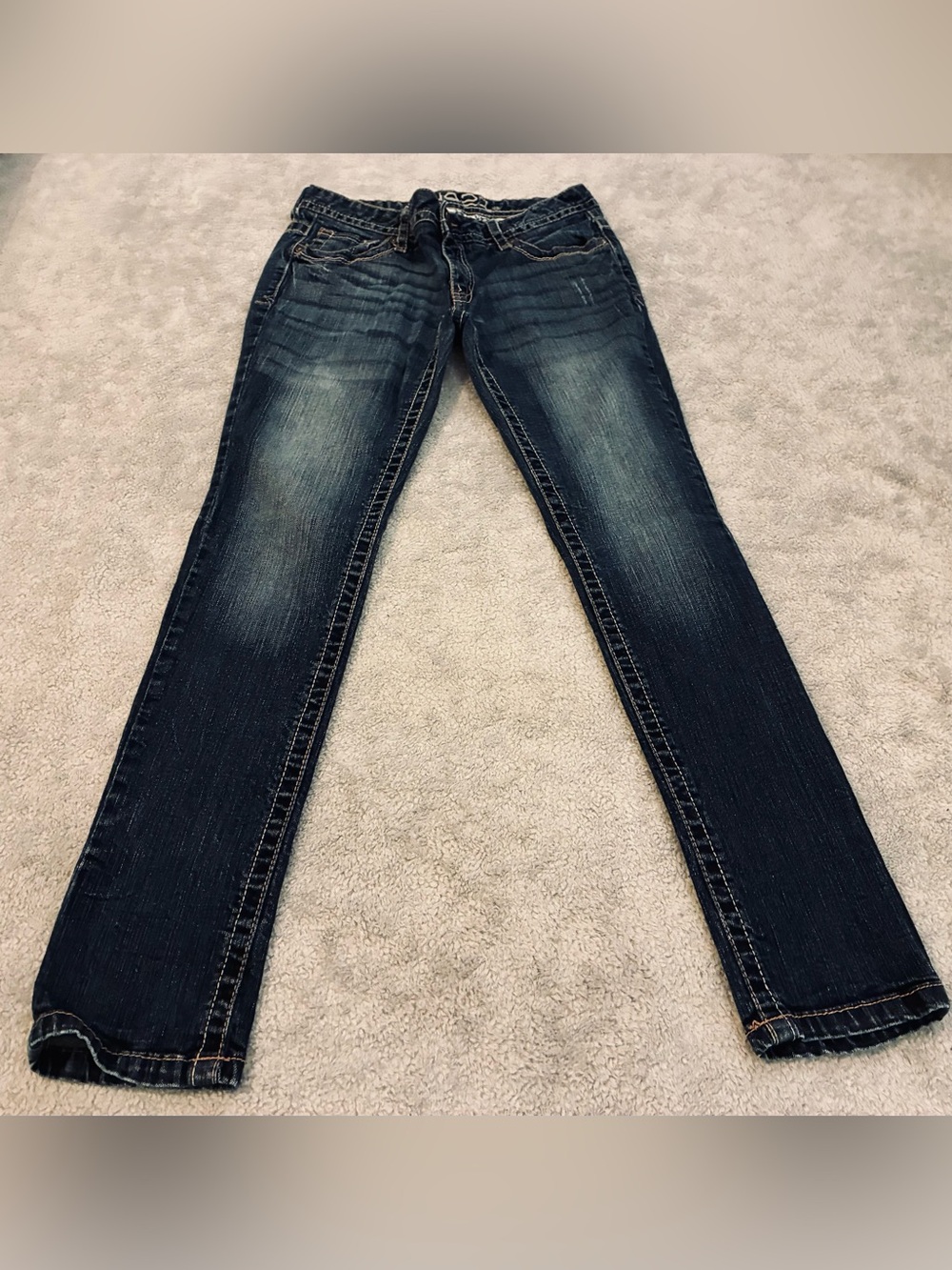Rue 21 Dark Wash Blue Women's Slim Straight Jeans Size 3/4 Short